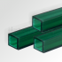 Tube polycarbonate extrudé vert transparent brillant 10x10 mm
