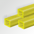 Tube polycarbonate extrudé jaune transparent brillant - 10x10 mm