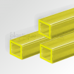 Tube polycarbonate jaune transparent brillant - cotés 10x10 mm - Long. 4 m