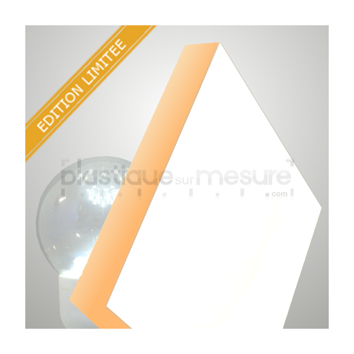 Plaque Plexiglas Opaque Jaune Pastel / Dos Blanc - 15mm