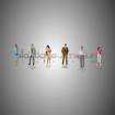Boite 6 personnages passant peints 1:100