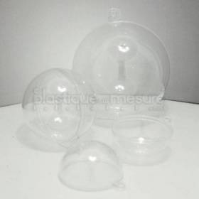 Boite boule en plastique transparent PS cristal - Diam. 100 mm