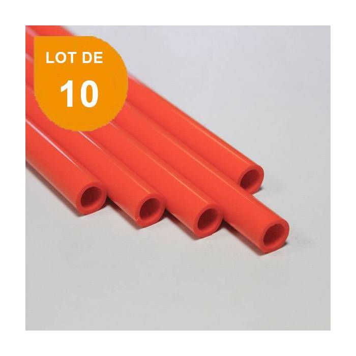 Tube ABS orange opaque x 10 - Diam. 2.4 mm - Long. 760 mm