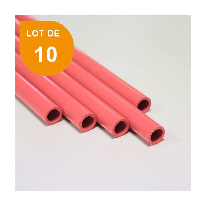 Tube ABS rose opaque x 10 - Diam. 2.4 mm - Long. 760 mm