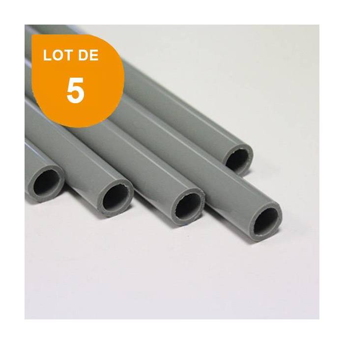 Tube ABS gris opaque x 5 - Diam. 4.8 mm - Long. 760 mm