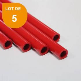 Tube ABS rouge opaque x 5 - Diam. 4.8 mm - Long. 760 mm