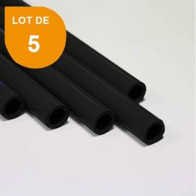 Tube ABS noir opaque x 5 - Diam. 6.4 mm - Long. 760 mm