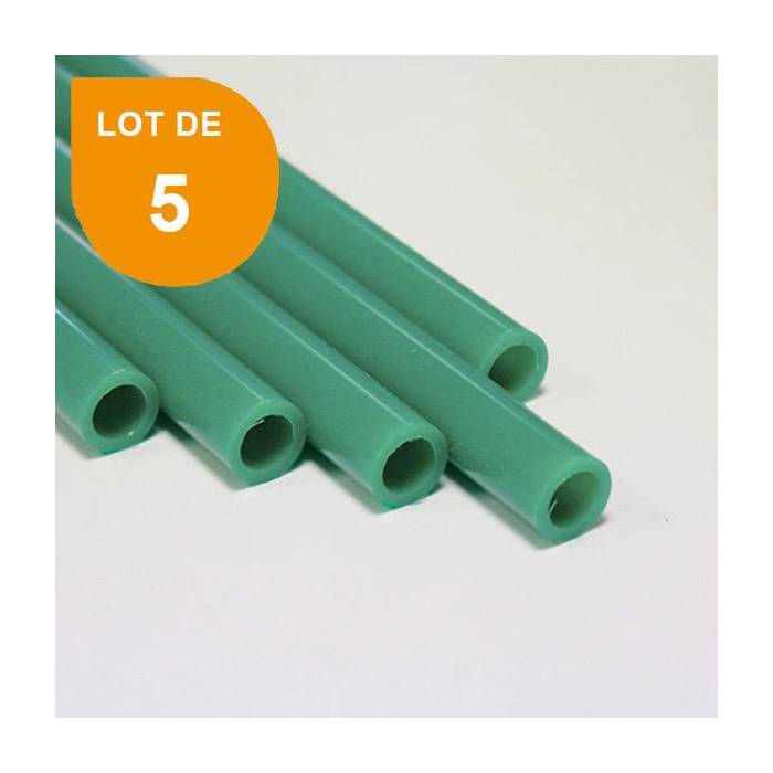 Tube ABS vert clair opaque x 5 - Diam. 7.9 mm - Long. 760 mm