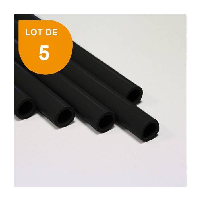 Tube ABS noir clair opaque x 5 - Diam. 7.9 mm - Long. 760 mm