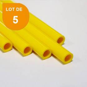 Tube ABS jaune opaque x 5 - Diam. 7.9 mm - Long. 760 mm