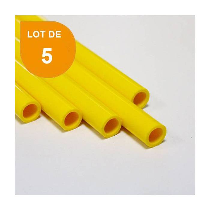 Tube ABS jaune opaque x 5 - Diam. 7.9 mm - Long. 760 mm