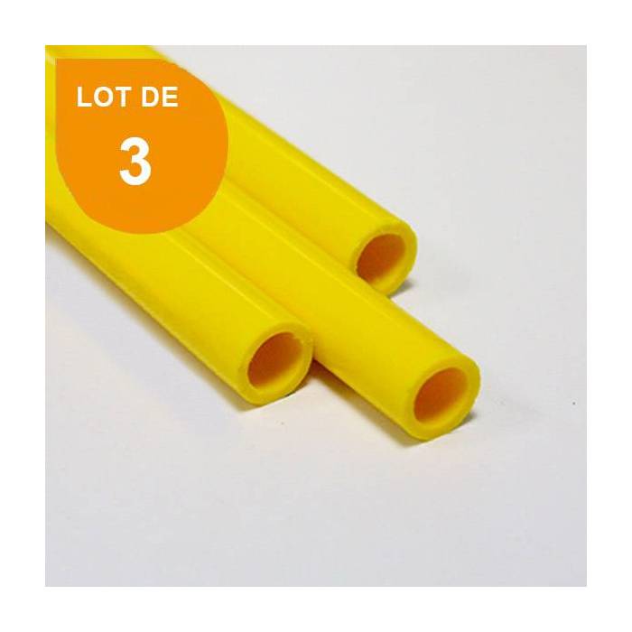 Tube ABS jaune opaque x 3 - Diam. 11.1 mm - Long. 760 mm