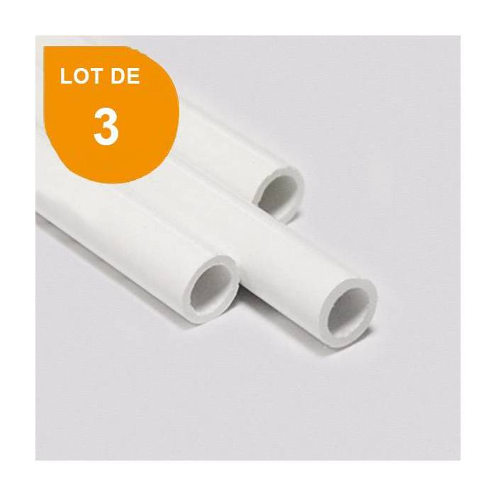 Tube ABS blanc opaque x 3 - Diam. 14.3 mm - Long. 760 mm
