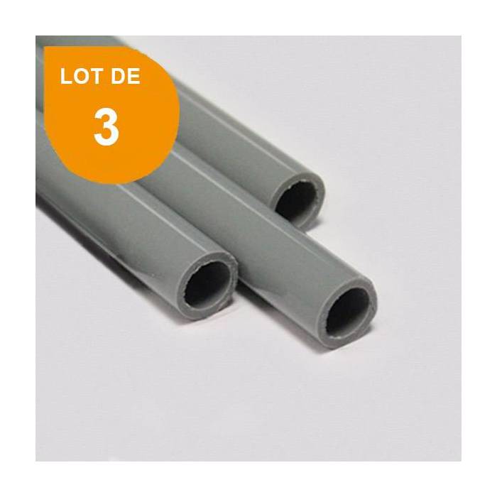 Tube ABS gris opaque x 3 - Diam. 14.3 mm - Long. 760 mm