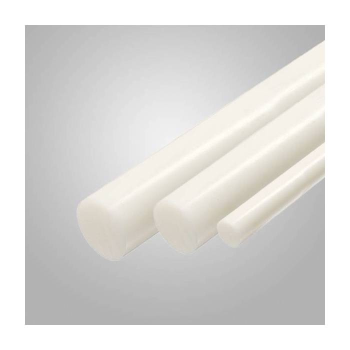 Bâton PA66 blanc naturel - Diam. 60 mm - Long. 1 m