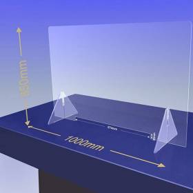 Écran de protection plexiglass transparent  1000x650 mm - Hygiaphone