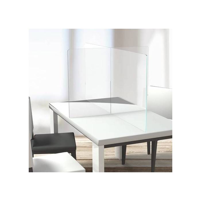 Écran de protection plexiglas pour table CANTINE, SEPARATION en croix  - 1200x800mm - Ép.4 mm