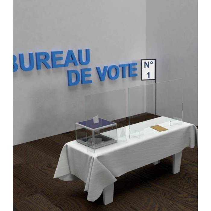 Écran de protection à placer devant une urne - pour bureau de vote