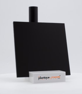 Plaque plexiglass PMMA extrudé noir opaque brillant - Ép. 3 mm