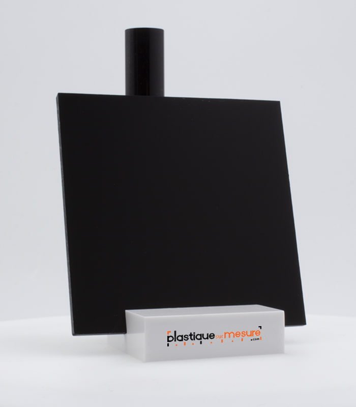 Plaque (plexi) plexiglass extrudé noir opaque brillant - Ép. 3 mm