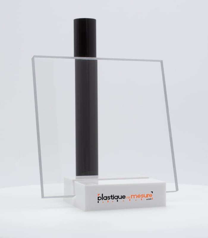 Plaque polycarbonate compact traité UV  incolore transparent brillant - Ép. 5 mm