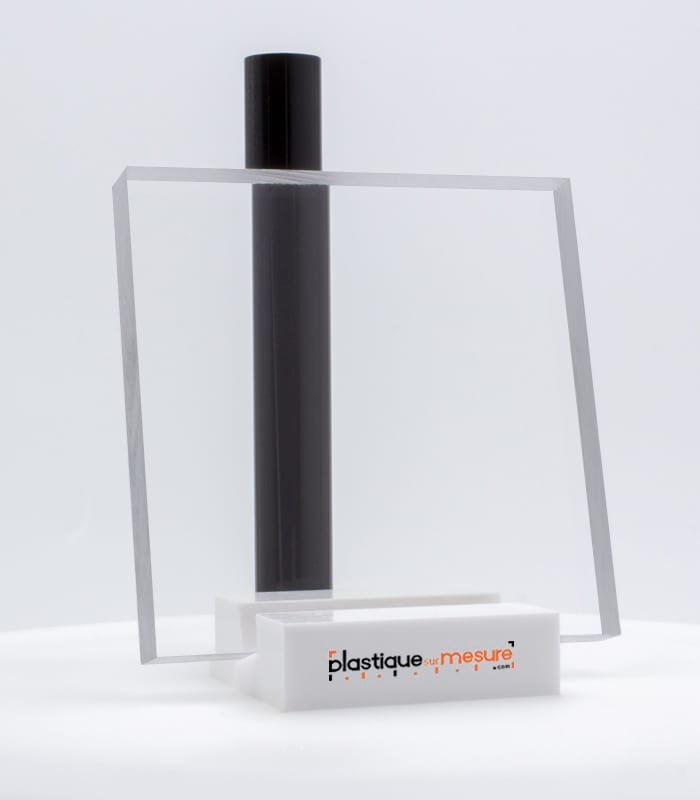 Plaque polycarbonate compact traité UV  incolore transparent brillant - Ép. 10 mm