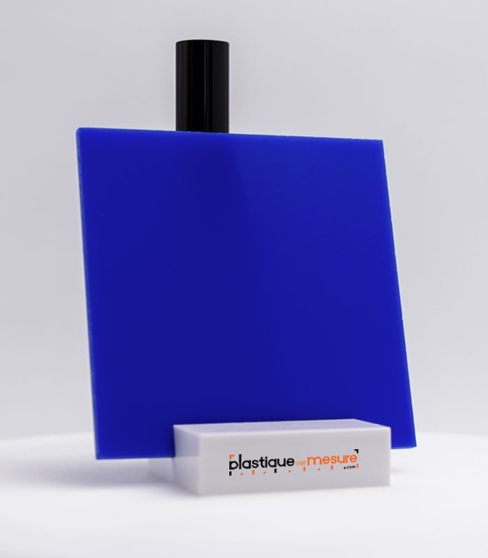 Plaque plexiglass coulé bleu diffusant brillant - Ép. 3 mm