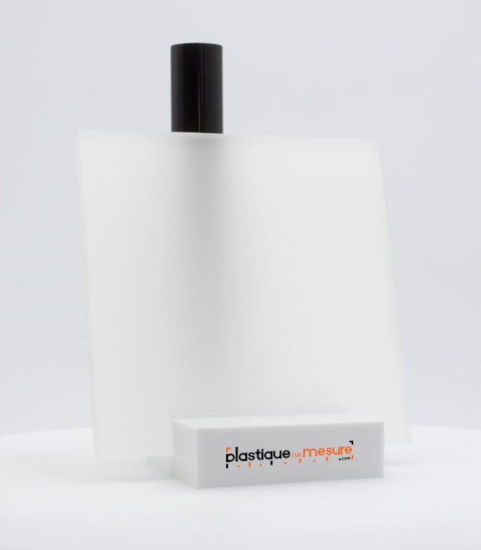 Plaque satin 2 faces plexiglass coulé blanc diffusant - Ép. 3 mm