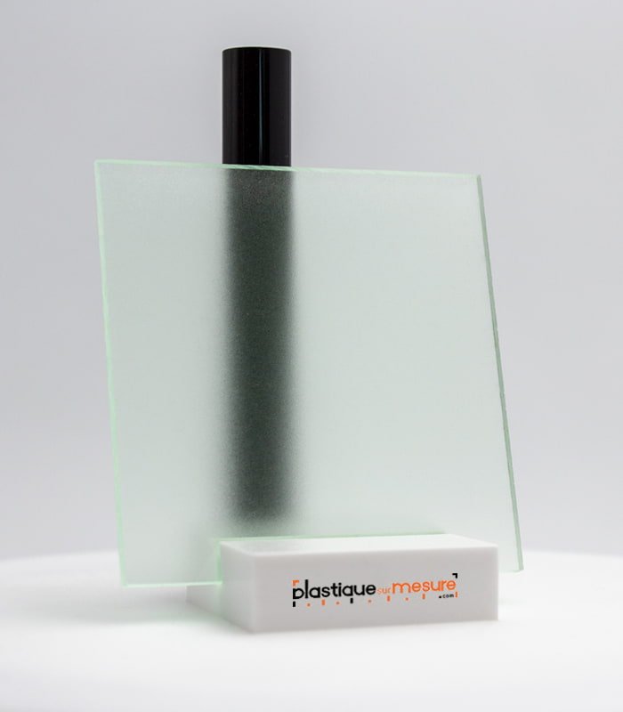 Plaque aspect verre Satiné plexiglass coulé incolore diffusant - Ép. 3 mm