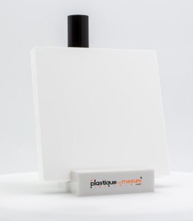 Plaque plexiglass PMMA coulé blanc opaque brillant - Ép. 8 mm