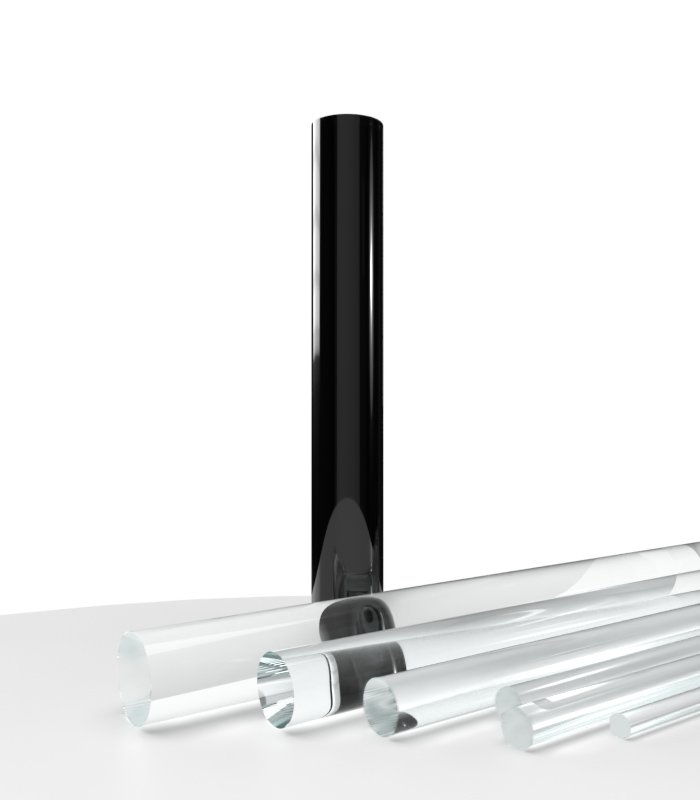 Bâton plexiglass transparent incolore brillant coulé - Diam.12mm - Long.2m