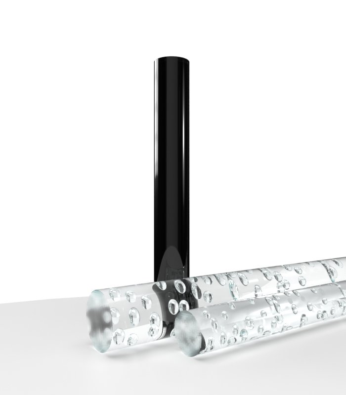 Bâton à bulles plexi transparent incolore brillant extrudé - Diam.40mm - Long.1m sans fond