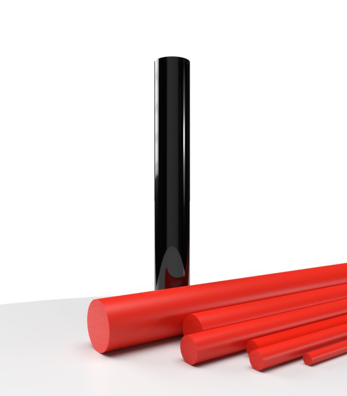 Bâton PVC rouge opaque - Diam.10mm