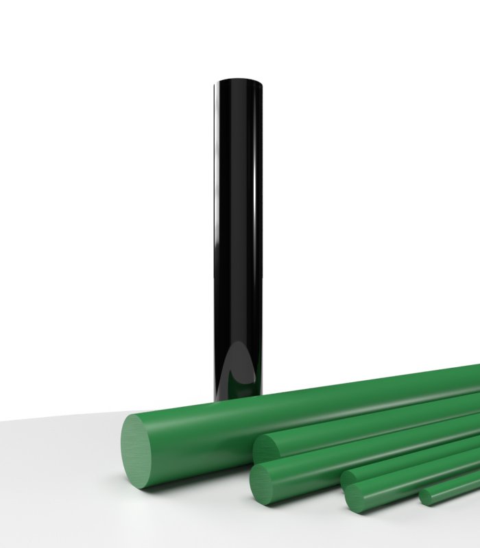 Bâton PVC vert opaque - Diam.50mm