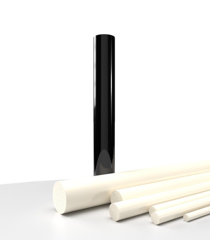 Bâton PVC blanc opaque - Diam.40mm