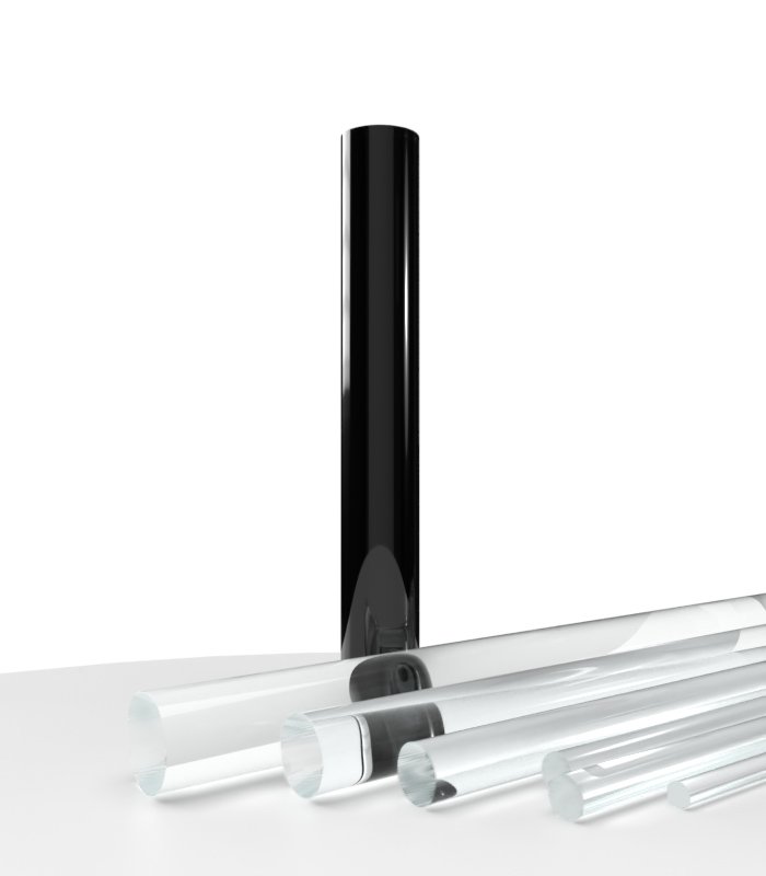 Bâton plexiglass transparent incolore brillant coulé - Diam.40mm - Long.2m