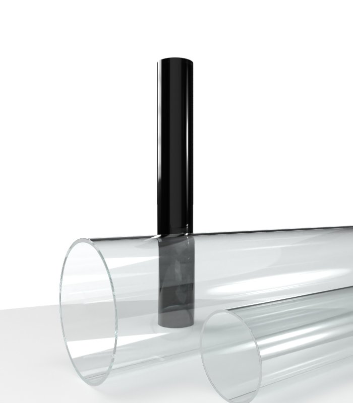 Tube plexi transparent incolore brillant extrudé - Diam.120x114mm