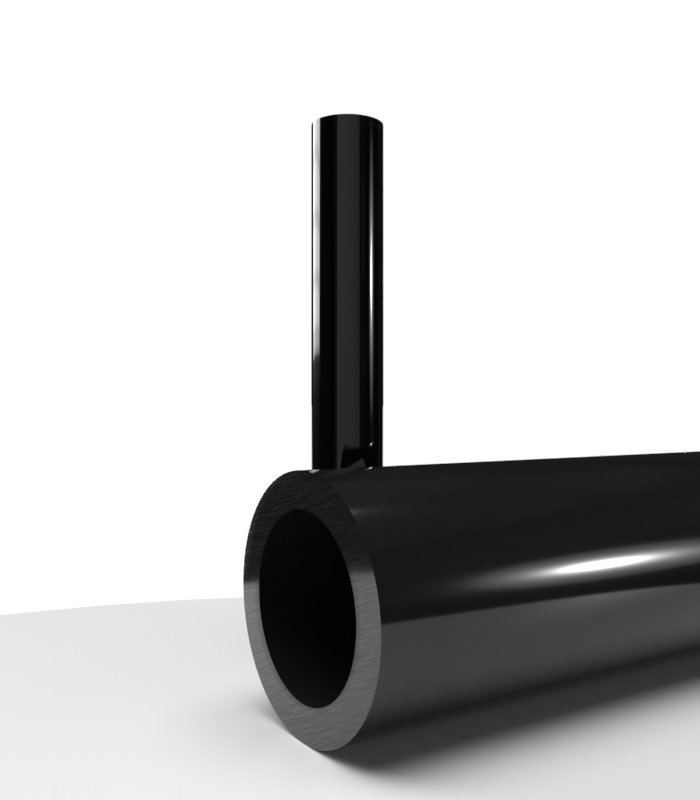 Tube plexiglass noir opaque brillant coulé - Diam.70x50mm