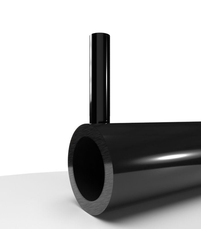 Tube plexiglass noir opaque brillant coulé - Diam.80x50mm