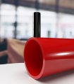 Tube plexiglass rouge opaque brillant coulé - Diam.100x94mm - Long.2m