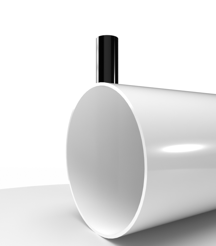 Tube plexi blanc diffusant brillant extrudé - Diam.200x194mm - Long.670mm