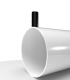 Tube plexi blanc diffusant brillant extrudé - Diam.200x194mm - Long.170mm