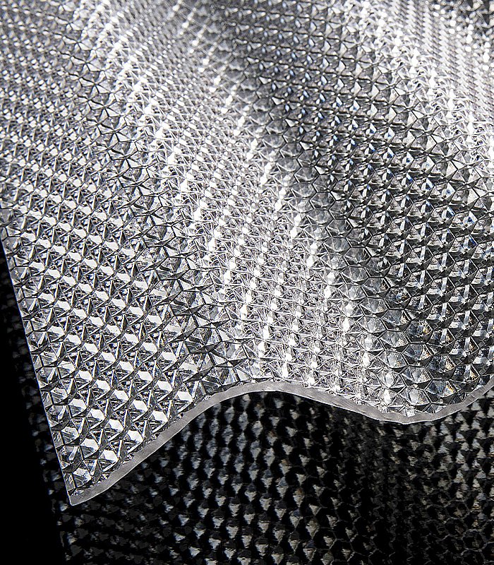 Plaque ondulée texturée pointe de diamant Polycarbonate incolore - 2.8mm