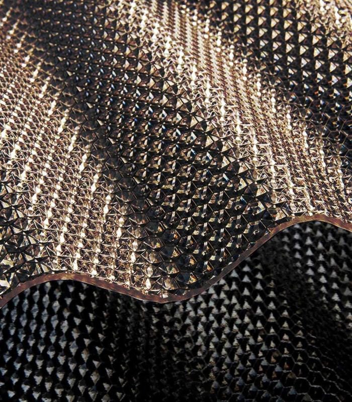 Plaque ondulée texturée pointe de diamant Polycarbonate bronze - 2.8mm