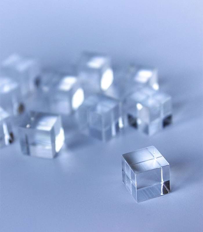 Bloc / cube PMMA coulé transparent - Format : 50x50x50 mm - X10