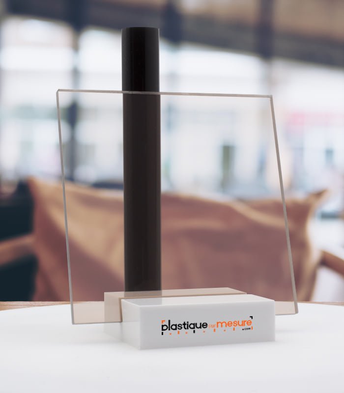Plaque plexiglass teinté fumé marron clair brillant coulé - 4mm