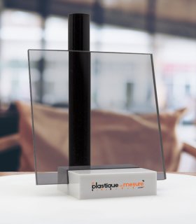 Plaque plexiglass transparent teinté fumé gris brillant coulé - 4mm