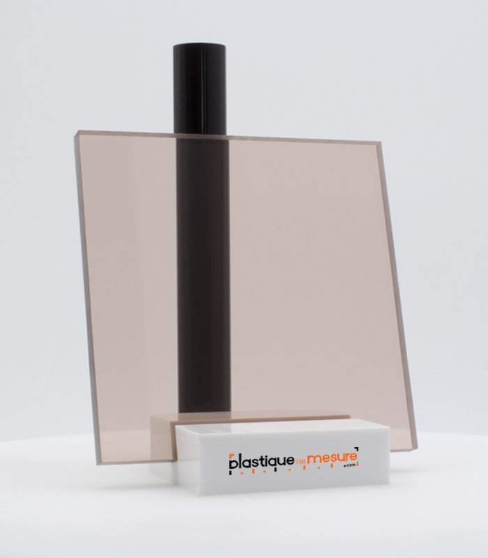 Plaque plexiglass coulé fumé marron clair brillant - Ép. 8 mm