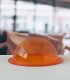 Demi-Sphère avec collerette PMMA coulé orange transparent - Diam. 200 mm - avec fond