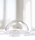 Demi-Sphère sans collerette PMMA choc incolore transparent brillant - Diam. 22,2 mm avec fond blanc